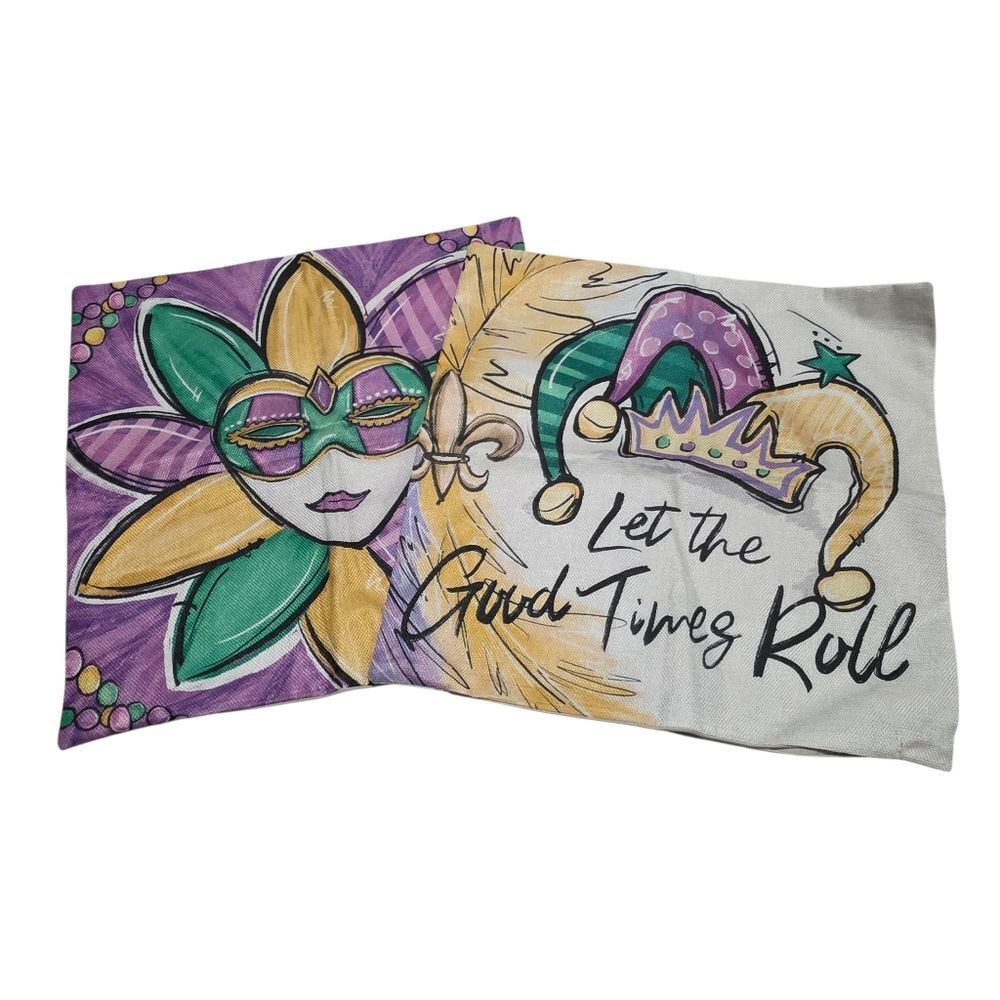Mardi Gras Themed Pillow Covers